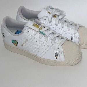 Adidas Women's White Superstar J GY7490 Lace Up Sneaker Shoes Size 5.5